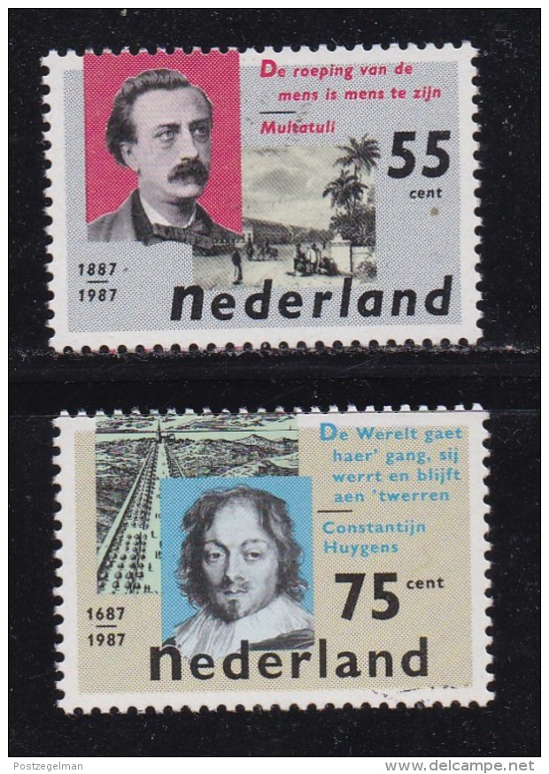 NEDERLAND, 1987, MNH Stamps, Authors, N1370-1371, #7074 - Unused Stamps