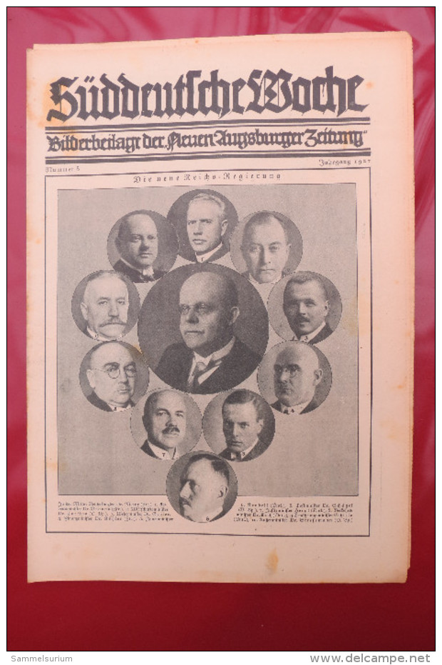 "Süddeutsche Woche" Bilderbeilage der Neuen Augsburger Zeitung, Ausgaben 1/1927 bis 52/1927 in der orig. Sammelmappe