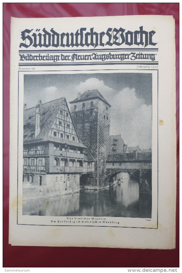 "Süddeutsche Woche" Bilderbeilage der Neuen Augsburger Zeitung, Ausgaben 1/1927 bis 52/1927 in der orig. Sammelmappe