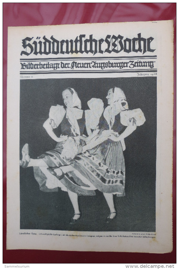 "Süddeutsche Woche" Bilderbeilage der Neuen Augsburger Zeitung, Ausgaben 1/1938 bis 52/1938 in der orig. Sammelmappe