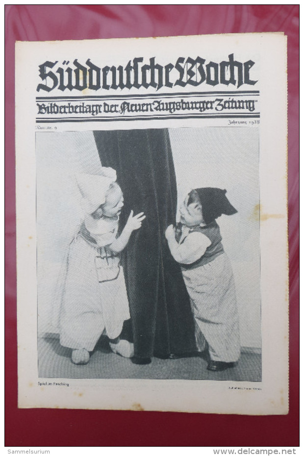 "Süddeutsche Woche" Bilderbeilage der Neuen Augsburger Zeitung, Ausgaben 1/1938 bis 52/1938 in der orig. Sammelmappe