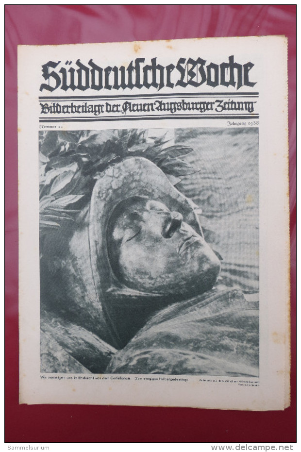 "Süddeutsche Woche" Bilderbeilage der Neuen Augsburger Zeitung, Ausgaben 1/1938 bis 52/1938 in der orig. Sammelmappe