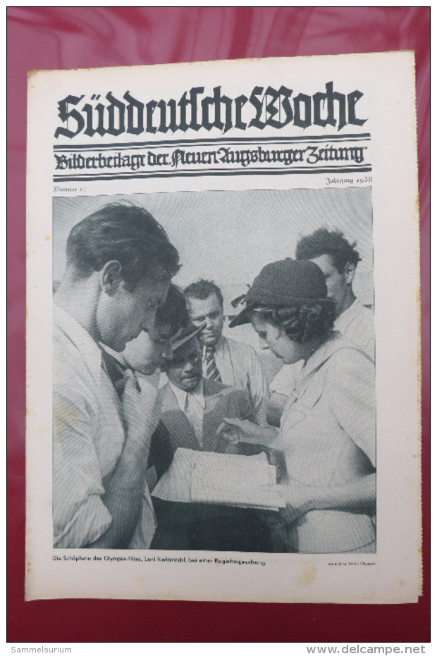 "Süddeutsche Woche" Bilderbeilage der Neuen Augsburger Zeitung, Ausgaben 1/1938 bis 52/1938 in der orig. Sammelmappe