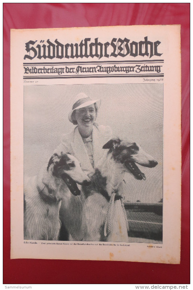 "Süddeutsche Woche" Bilderbeilage der Neuen Augsburger Zeitung, Ausgaben 1/1938 bis 52/1938 in der orig. Sammelmappe
