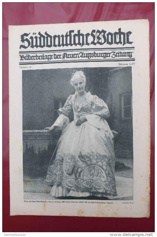 "Süddeutsche Woche" Bilderbeilage der Neuen Augsburger Zeitung, Ausgaben 1/1938 bis 52/1938 in der orig. Sammelmappe