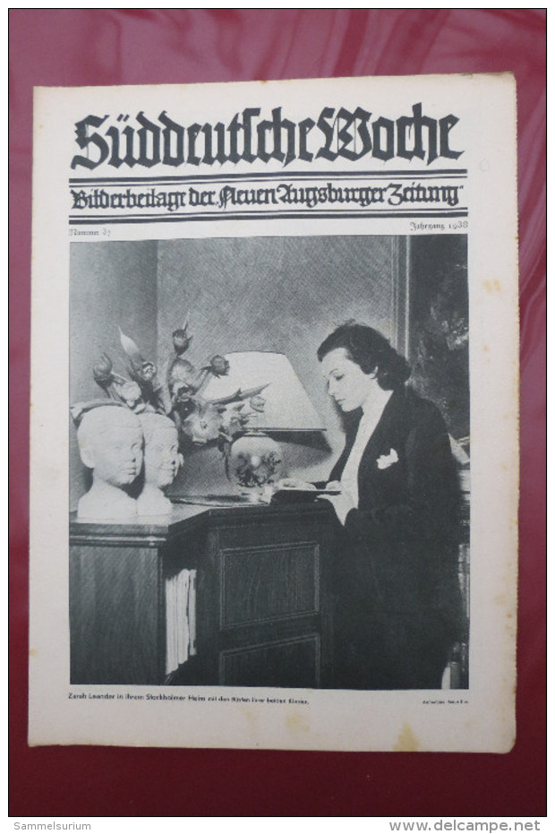 "Süddeutsche Woche" Bilderbeilage der Neuen Augsburger Zeitung, Ausgaben 1/1938 bis 52/1938 in der orig. Sammelmappe