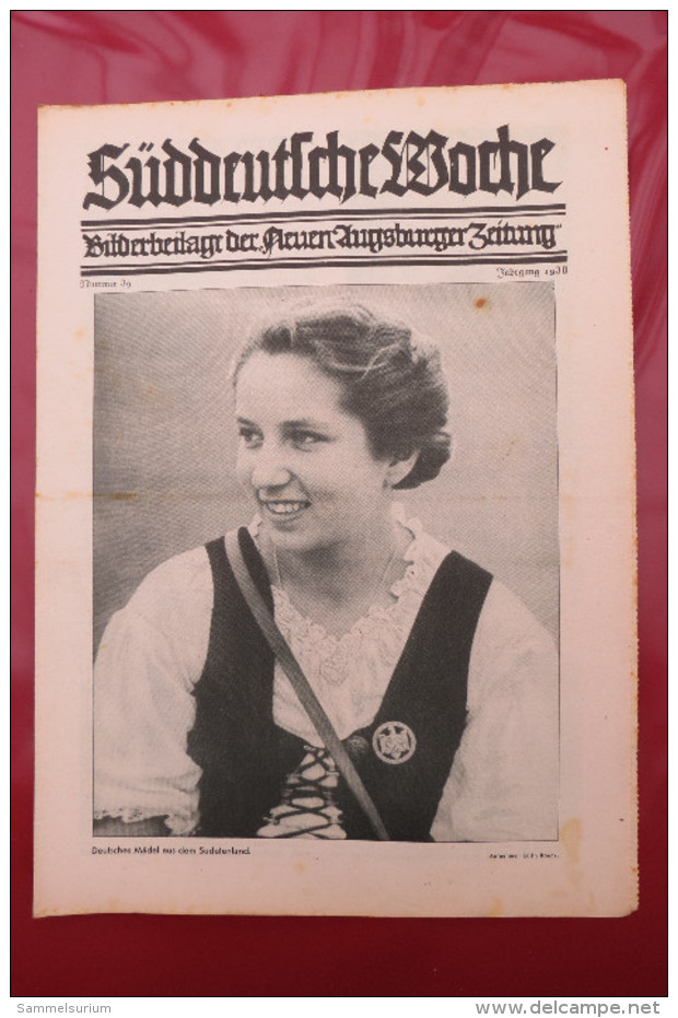 "Süddeutsche Woche" Bilderbeilage der Neuen Augsburger Zeitung, Ausgaben 1/1938 bis 52/1938 in der orig. Sammelmappe