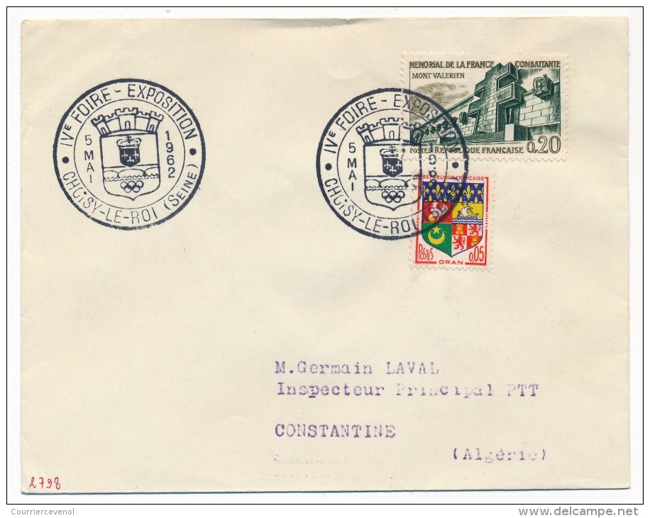 Enveloppe - Cachet Illustré Temporaire "IVeme Foire Exposition CHOISY-LE-ROI" 5 Mai 1962 - Cachets Commémoratifs