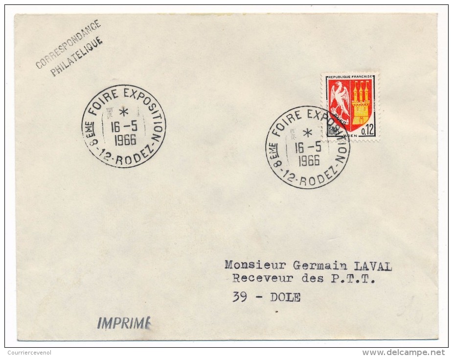 Enveloppe - Cachet Temporaire "8eme Foire Exposition 12 RODEZ" 5 Mai 1966 - Cachets Commémoratifs