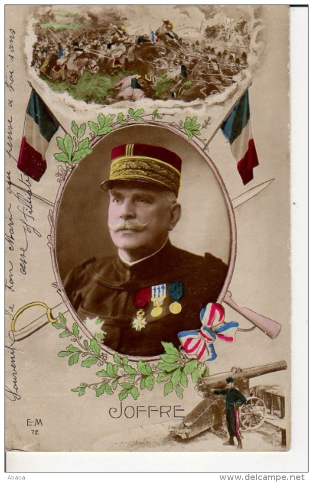 JOFFRE CARTE SOUVENIR DE TON MARI POILU A CREIL LE 08.08.1915 F FILLIATRE - War 1914-18