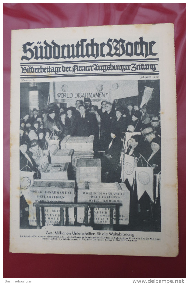 "Süddeutsche Woche" Bilderbeilage der Neuen Augsburger Zeitung, Ausgaben 1/1932 bis 53/1932 in der orig. Sammelmappe