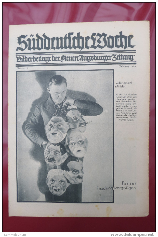 "Süddeutsche Woche" Bilderbeilage der Neuen Augsburger Zeitung, Ausgaben 1/1932 bis 53/1932 in der orig. Sammelmappe