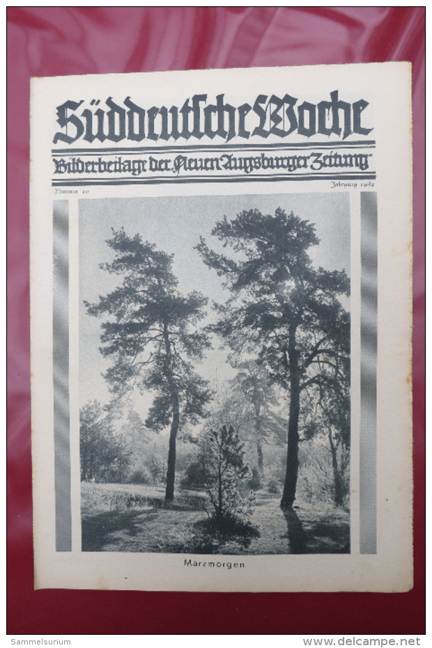 "Süddeutsche Woche" Bilderbeilage der Neuen Augsburger Zeitung, Ausgaben 1/1932 bis 53/1932 in der orig. Sammelmappe