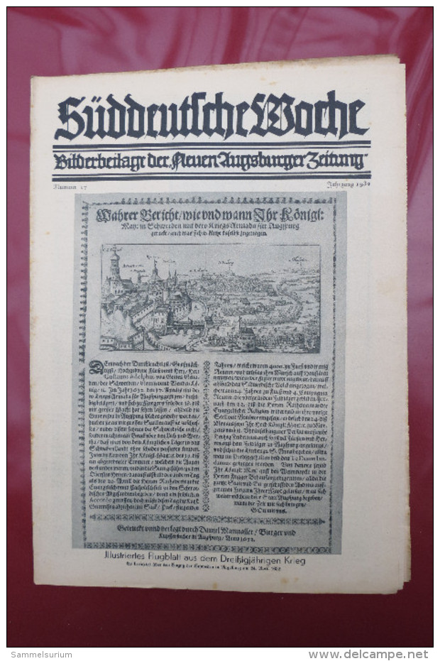 "Süddeutsche Woche" Bilderbeilage der Neuen Augsburger Zeitung, Ausgaben 1/1932 bis 53/1932 in der orig. Sammelmappe