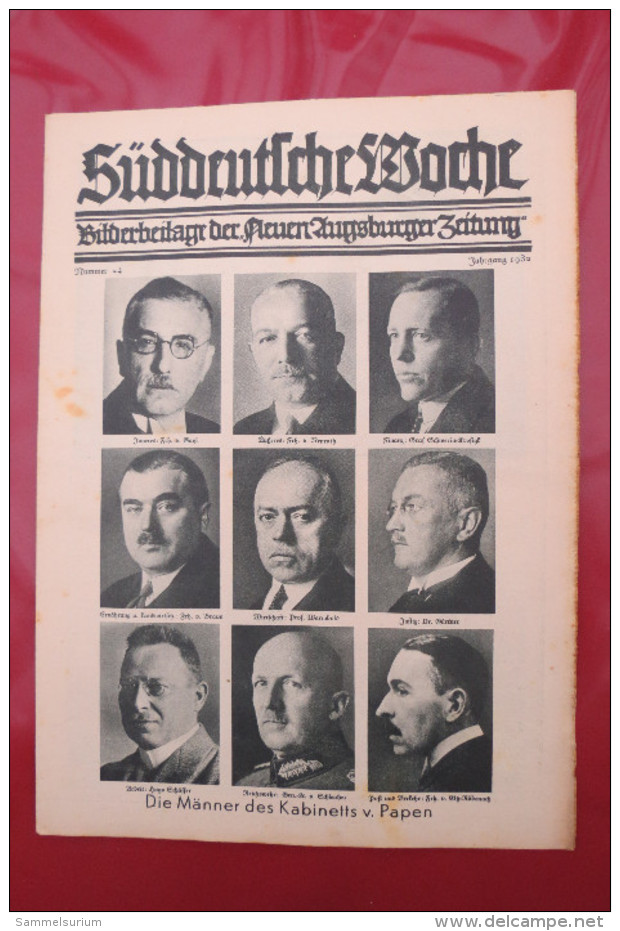 "Süddeutsche Woche" Bilderbeilage der Neuen Augsburger Zeitung, Ausgaben 1/1932 bis 53/1932 in der orig. Sammelmappe