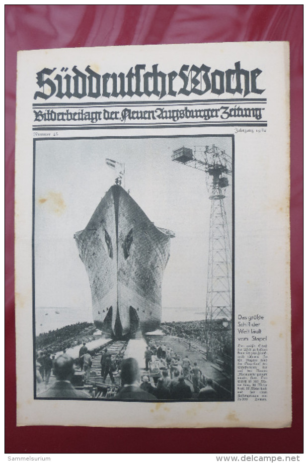 "Süddeutsche Woche" Bilderbeilage der Neuen Augsburger Zeitung, Ausgaben 1/1932 bis 53/1932 in der orig. Sammelmappe