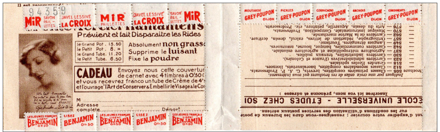 Carnet Vide Avec Publicité Pendules ATO 1925  (quelques Bandes Pub, Non Collés)   2 Scans - Autres & Non Classés