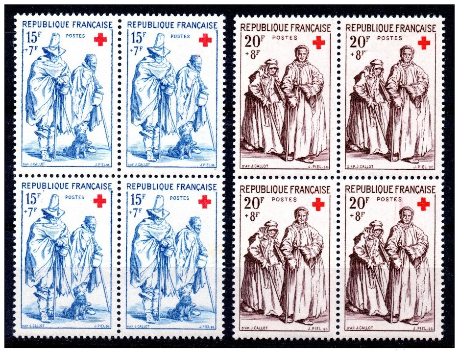 FRANCE - YT N° 1140-1141 Blocs De 4 - Neufs ** - MNH - Cote: 46,00 € - Croix Rouge - Neufs