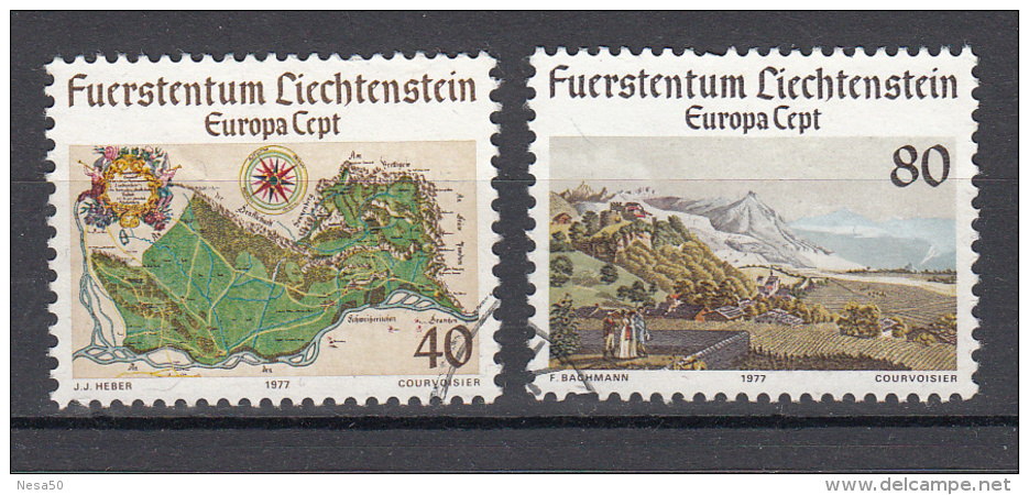 Lichtenstein 1977 Mi Nr 667 Tm  668  Europa Cept Landschappen - Gebruikt