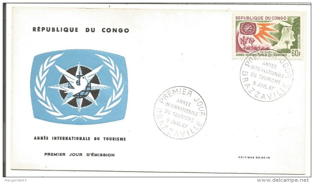 CONGO FDC ANNEE DU TOURISME 1967 - FDC