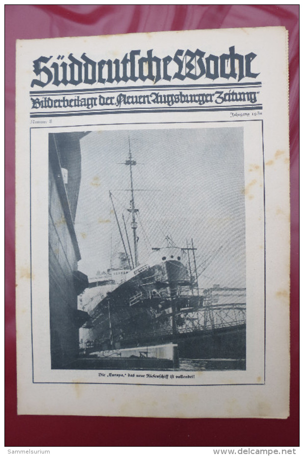 "Süddeutsche Woche" Bilderbeilage der Neuen Augsburger Zeitung, Ausgaben 2/1930 - 52/1930, in der orig. Sammelmappe