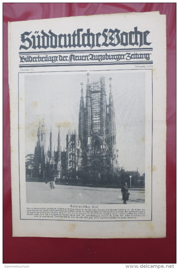 "Süddeutsche Woche" Bilderbeilage der Neuen Augsburger Zeitung, Ausgaben 2/1930 - 52/1930, in der orig. Sammelmappe