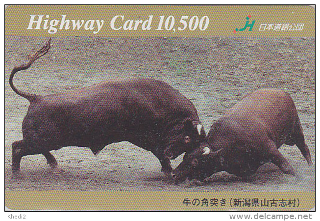 Rare Carte Prépayée JAPON - ANIMAL - TAUREAU / Corrida - BULL Spain Related JAPAN Highway Card - STIER Karte - HW 73 - Koeien