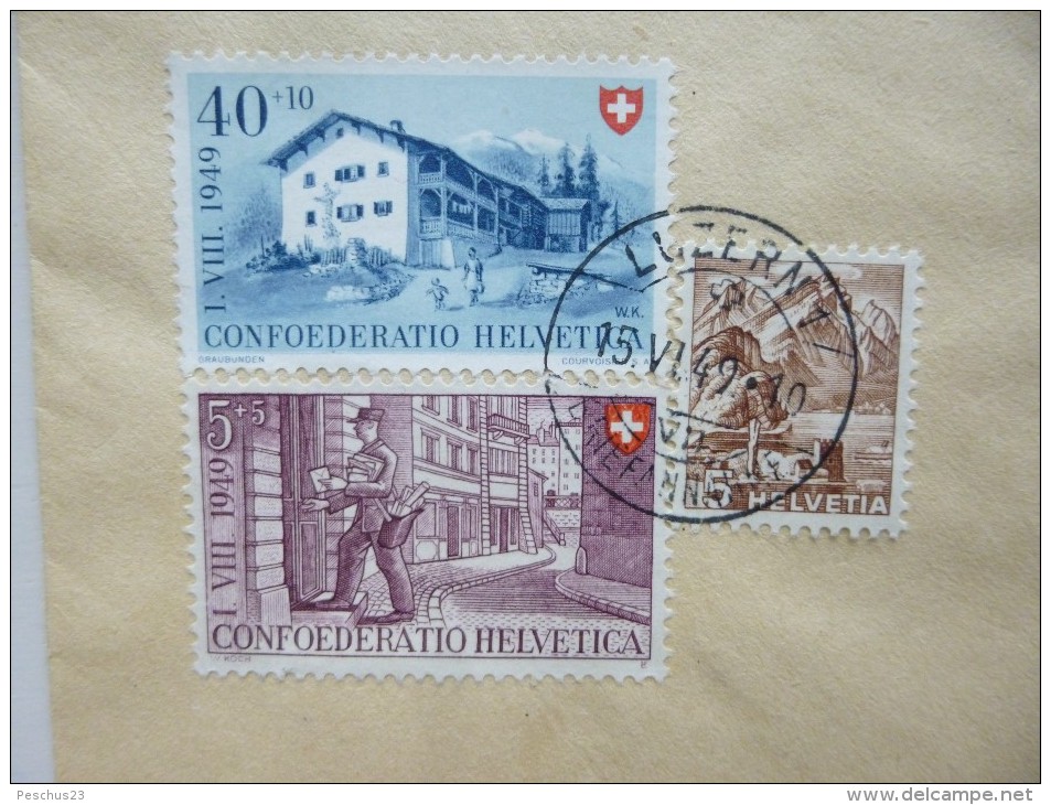 SUISSE / SCHWEIZ / SWITZERLAND // 1949, R - FDC, Kpl. Satz Pro Patria 1949, "LUZERN 15.VI.49" => DEUTSCHLAND - Lettres & Documents