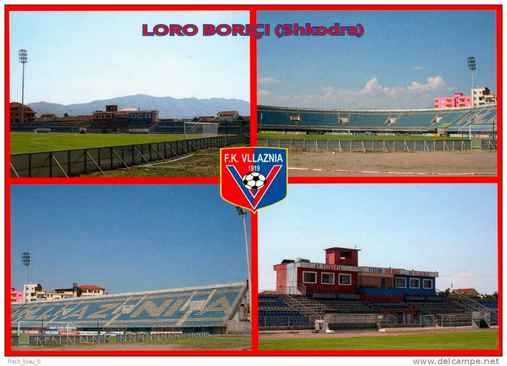 AK Stadion Postkarte Stadium Postcard Loro Borici Shkodra Shkoder Albania Albanien Terrain Sports Ground KS Vllaznia - Albanien