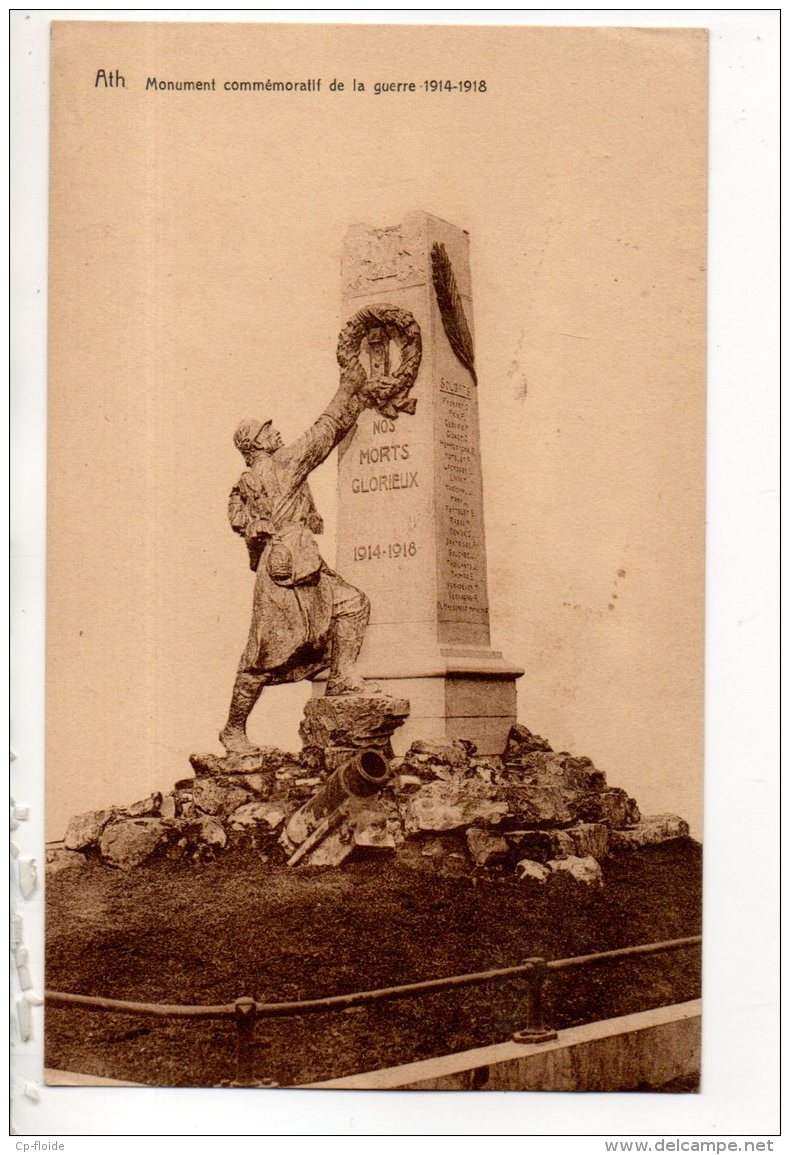 BELGIQUE . BELGIË . ATH . MONUMENT COMMÉMORATIF DE LA GUERRE 1914/1918 - Réf. N°15854 - - Ath