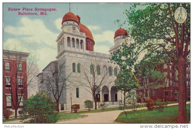 US BALTIMORE / Eultaw Place Synagogue /  CARTE COULEUR GLACEE - Baltimore