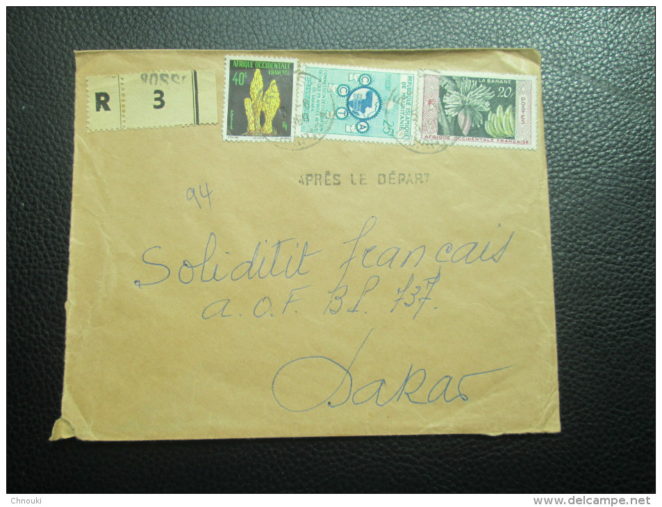 Lettre Recommandée De ROSSO Mauritanie 1960 Adressée à DAKAR Sénégal - Briefe U. Dokumente