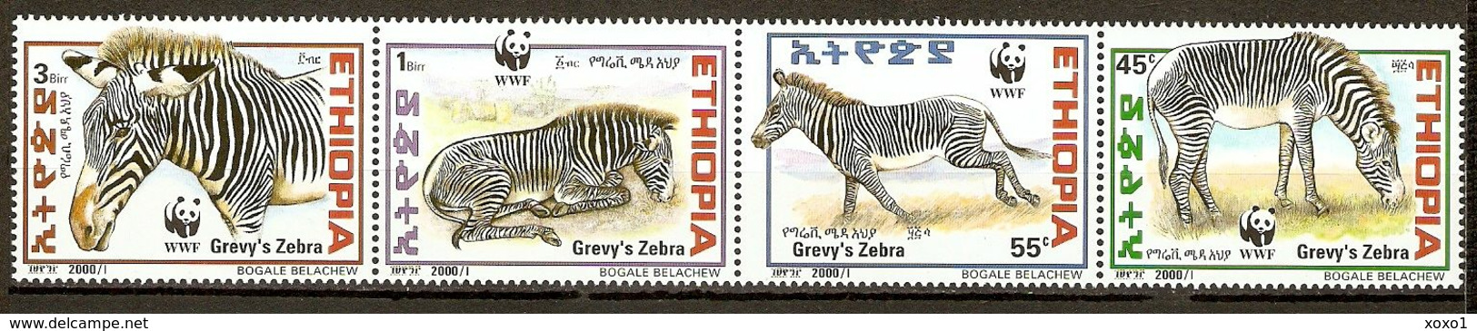 Ethiopia 2001 MiNr. 1704 - 1707  Äthiopien Animals Wwf Grevy's Zebra 4v  MNH** 5,50 € - Unused Stamps