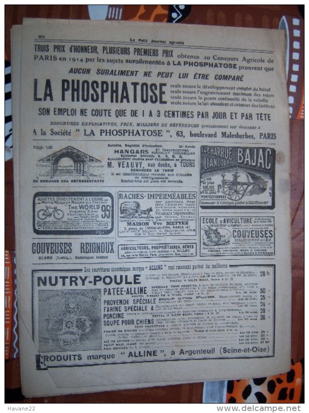 LE PETIT JOURNAL AGRICOLE 03/05/1914 AVEC PUB L'ecimage Des Céréales Et La Verse 16 PAGES Manque 1 Feuille - 1900 - 1949