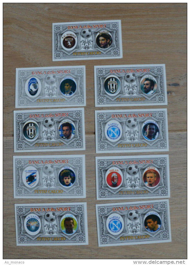9 Cards Football Calcio Juventus Lazio Napoli Roma Milan Torino Sampdoria - Trading Cards