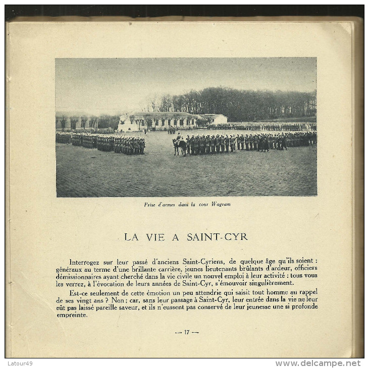 LIVRE  SAINT CYR ET LA VIE MILITAIORE 1929  93  PAGES  ( PETAIN) - Altri & Non Classificati