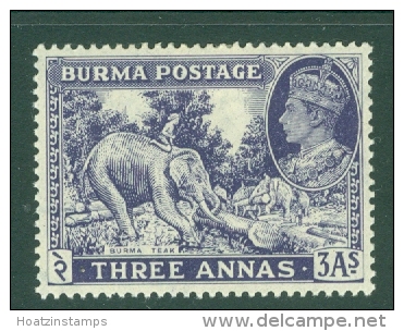 Burma: 1946   British Civil Administration - KGVI   SG57a    3a   MH - Burma (...-1947)