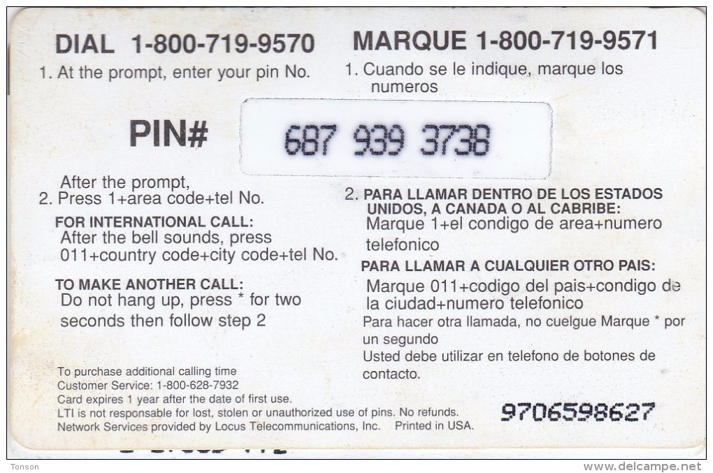 United States, Vo-us-002-01, ExpressTel, 2 Scans.   NB : Fold - [3] Magnetic Cards