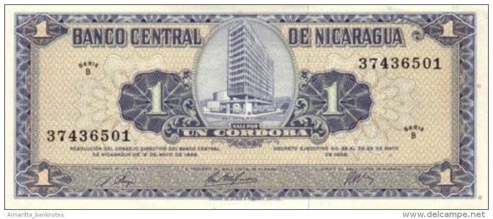 Nicaragua 1 Córdoba 1968, UNC, P-115a, NI409a - Nicaragua