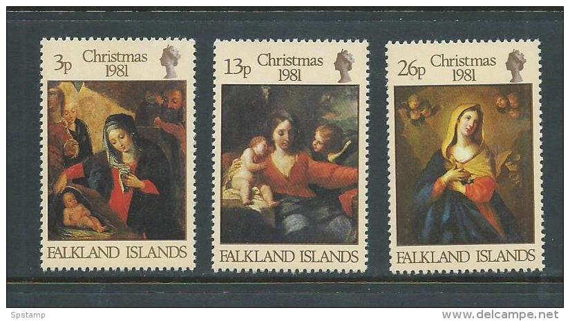 Falkland Islands 1981 Christmas Paintings Set 3 MNH - Falkland Islands