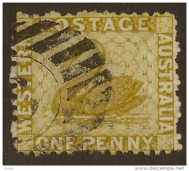 WESTERN AUSTRALIA 1864 1d P12.5 SG 52 U #UU155 - Used Stamps