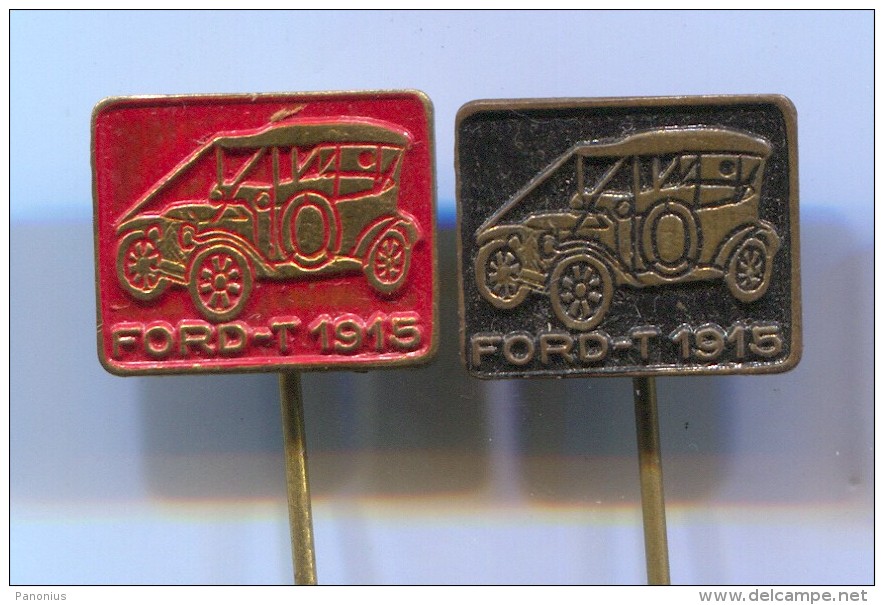 FORD T 1915 - Car Auto, Automotive, Vintage Pin  Badge, 2 Pieces - Ford