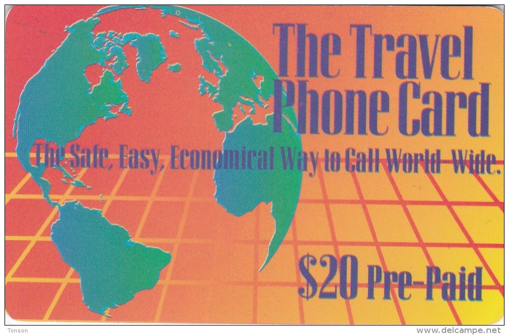 United States, CNC, $20, The Travel Phonecard, 2 Scans. - [3] Tarjetas Magnéticas