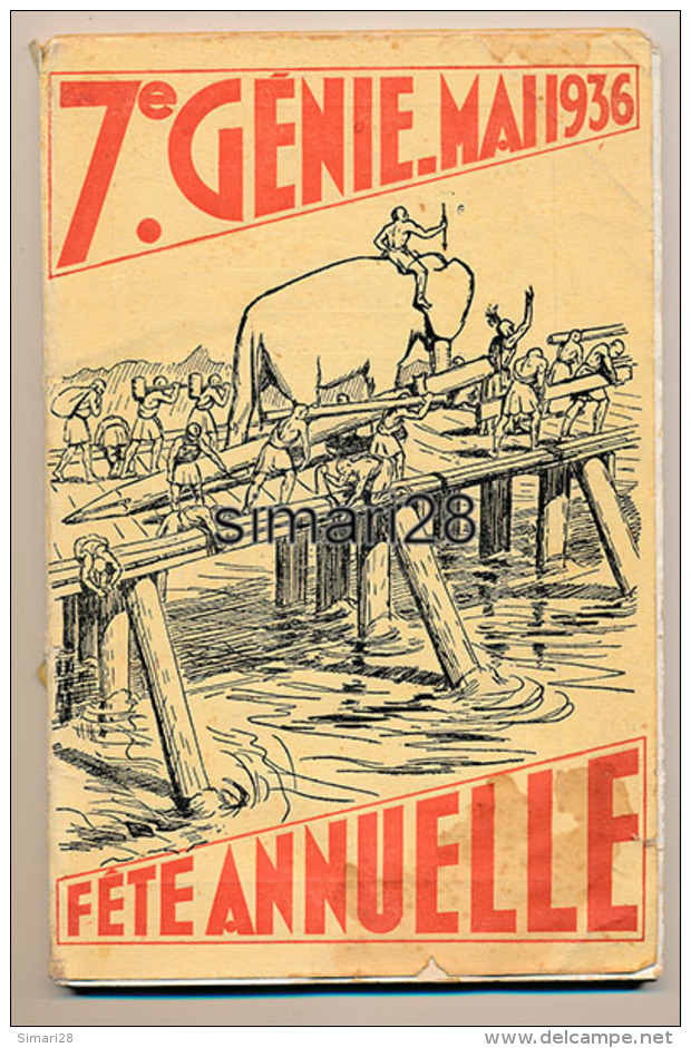 AVIGNON - LIVRE SUR LA FETE ANNUELLE DU 7 Eme GENIE MAI 1936  (COMPLET) (DIM 24 X 16) - Autres & Non Classés