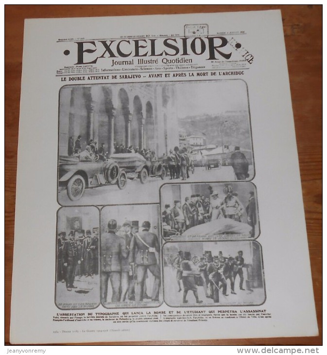 Photogravure. Guerre 1914-1918. Excelsior. Journal Illustré Quotidien. Première Page. Samedi 4 Juillet 1914. - Autres & Non Classés