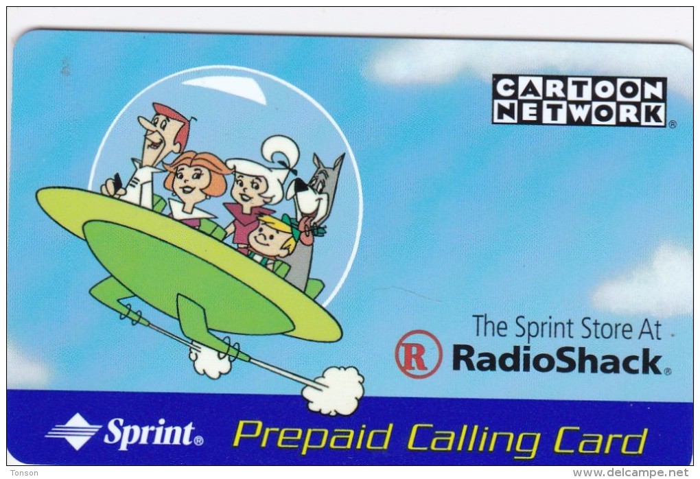 United States, Sprint, Cartoon Network, 5 Minuttes Free Domestic, Spaceship, 2 Scans. - Sprint