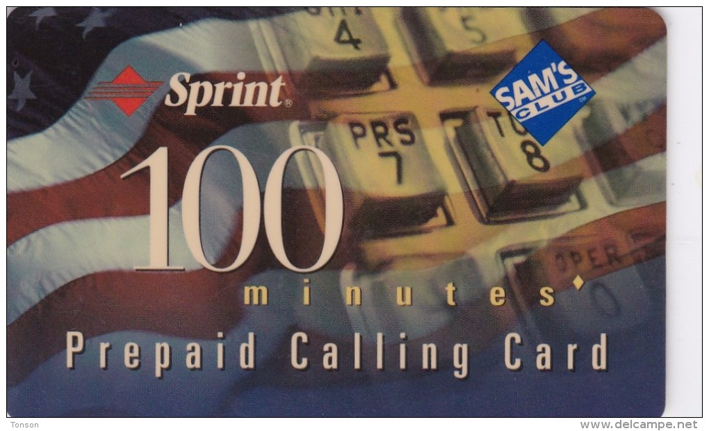 United States, Sprint, 100 Minuttes Sam's Club, 2 Scans. - Sprint