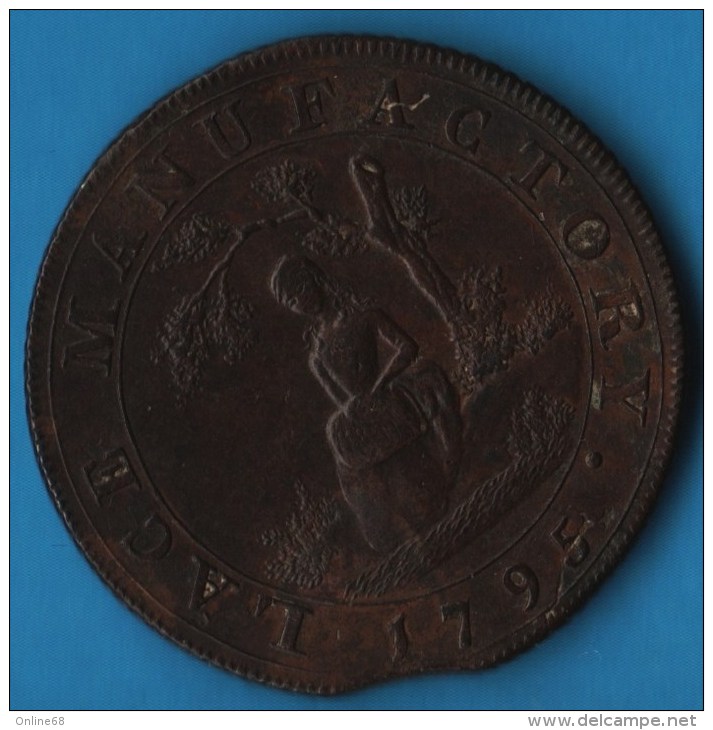 Middlesex - Moore's Lace Manufactory 1/2 HALF PENNY 1795  D&H 389  N°116 GREAT PORTLAND STREET - Professionnels/De Société