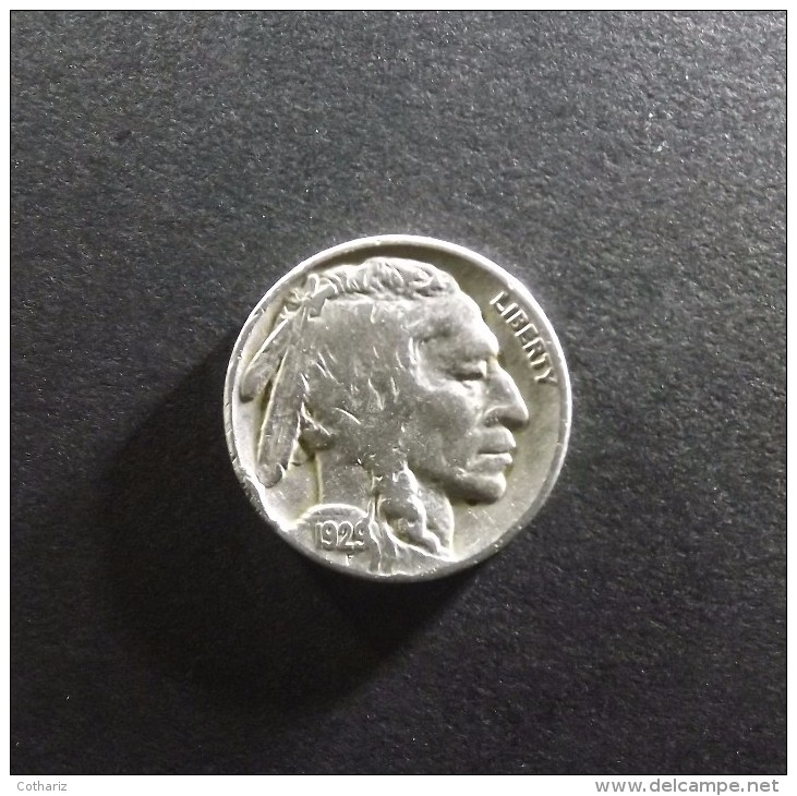5 Cents Nickel Tète D´indien Dite 5 Cents Buffalo   1929  Sol Plat - 1913-1938: Buffalo