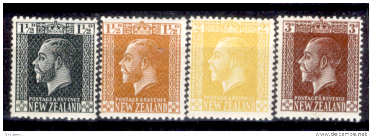 Nuova-Zelanda-0023 - 1915-21 - Y&T N. 164, 165, 166, 167 (++) MNH - Privi Di Difetti Occulti - - Ongebruikt